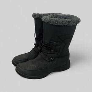 Alpine Design Black Slalom Fur Lined Winter Snow Boots